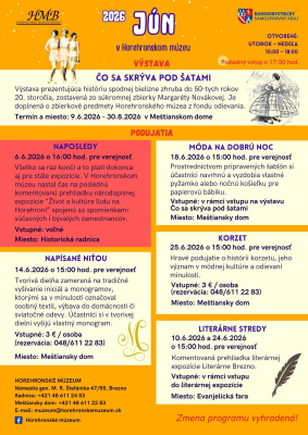 Jún 2026 v Horehronskom múzeu