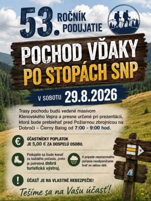 53. ročník Pochodu vďaky po stopách SNP
